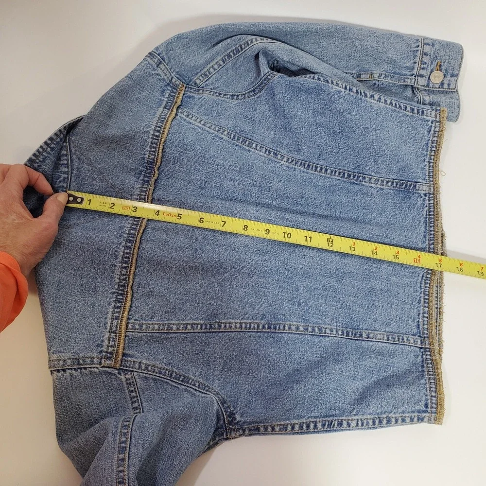 90's Y2K Jean Jacket Blue Denim Cropped Tommy Hilfiger Medium